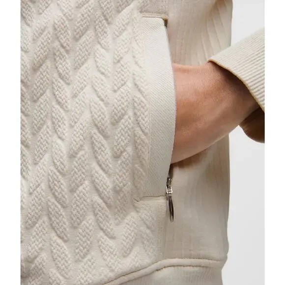 NWT Lululemon Scuba Half-Zip Engineered Warmth Cable-Knit Half Zip Size 6 - Picture 8 of 9